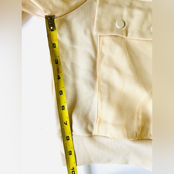 Anthropology Utility Pocket Pullover Sweater Womens Cream Sheer‎ Crew Neck Sz L - Picture 9 of 9